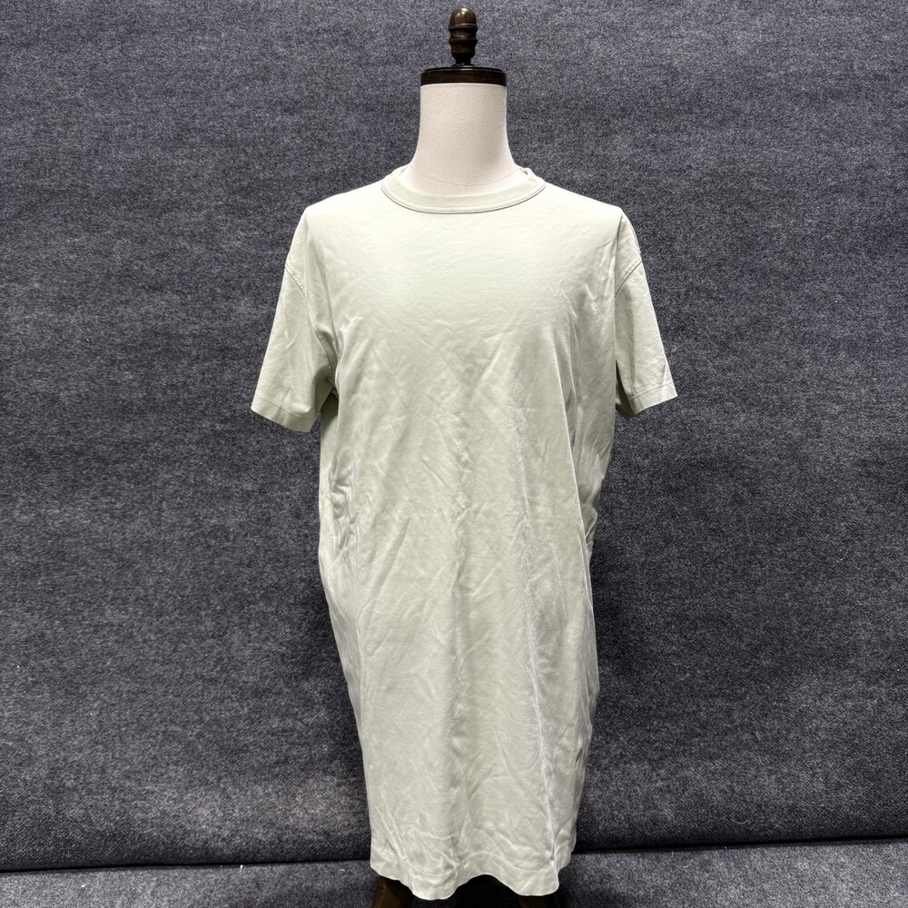 UNIQLO U Mens Large Oversized T Shirt Sage Green Longline Crew Neck Minimalist